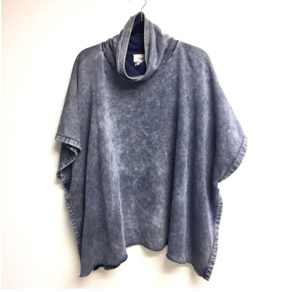 NEW RARE Aritzia Wilfred Oversized XS Berenson Poncho/Cape In Washed Blue - Picture 1 of 15